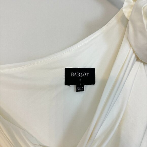 BARDOT Lilita Rosette One-Shoulder Stretch Jersey Midi Dress in Orchid White XS - Picture 7 of 16